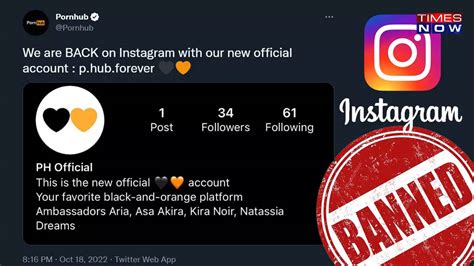 pornhub instagram|Pornhub's Instagram Account Taken Down After Concerns About .